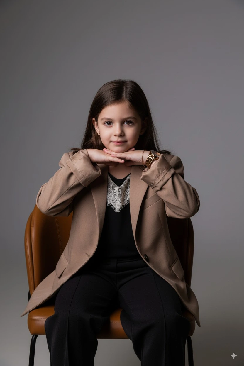 Retrato de menina, representando a inspiração e o início da paixão pela carreira em Recursos Humanos da fundadora da Thesera Consultoria de RH no Vale do Itajaí, SC